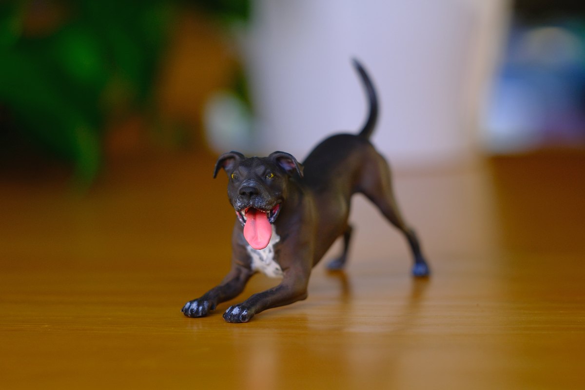 Painted black dog figurine example